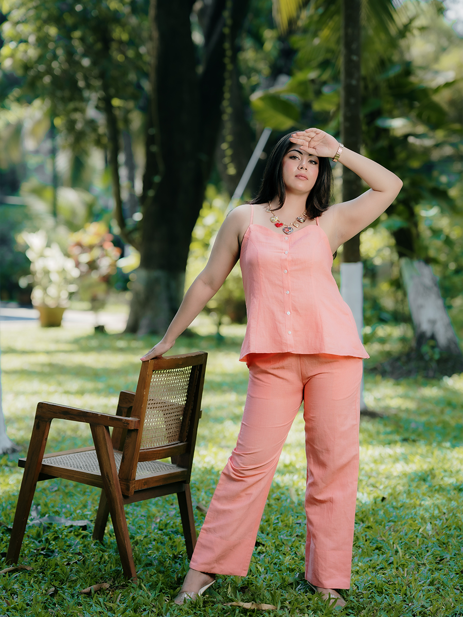 THE PEACH SORBET LINEN SET