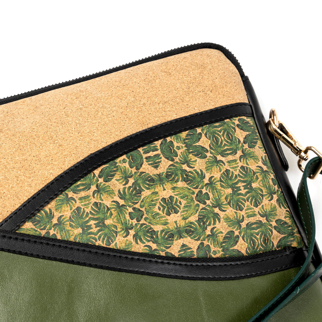 Green Hermitage Acacia Vegan Leather Laptop Sleeve - Olive