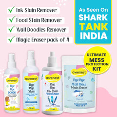Ultimate Mess Protection Kit - Bye Bye Stain + Bye Bye Doodle + Bye Bye Ink + Magic Eraser pack of 4