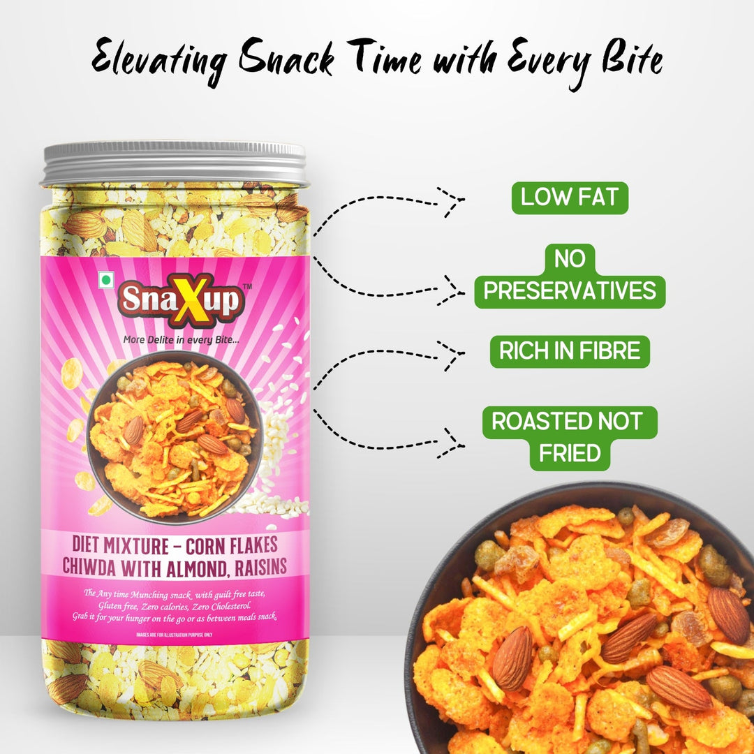 Diet Mixture Corn Flakes Chiwda With Almond, Raisins 250 g