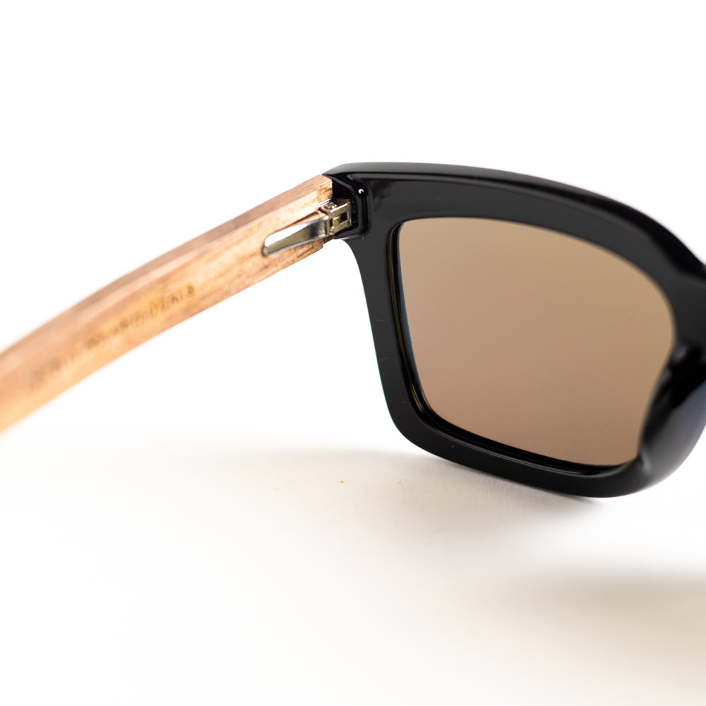 Monkstory MonkStory Woody Wood+Acetate Unisex Sunglasses - Reflective Lens