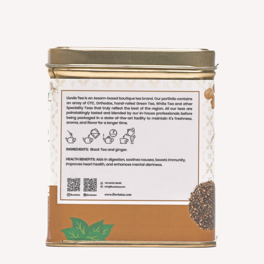Lluvia Tea Ginger Black Tea - Immune Booster | Anti Inflammatory | Energy Boost (70 gm)