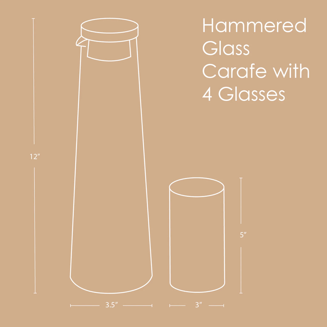 Muun Home Hammered Glass Carafe