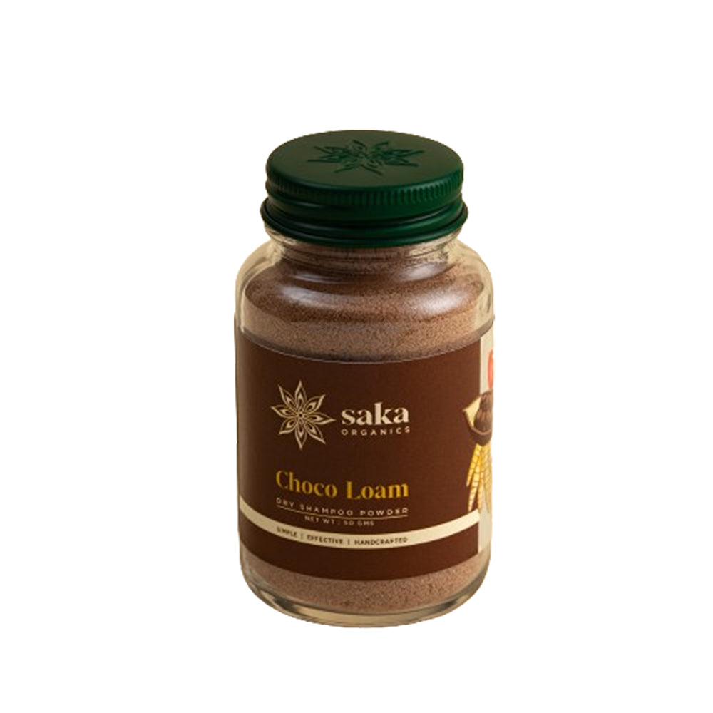 Saka Organics - Choco Loam | Handmade Dry Shampoo Powder | Natural Hair Care for All Hair Types (50gms)