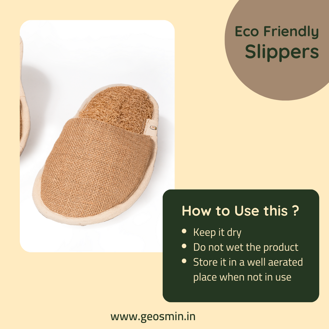 Geosmin Indoor slippers – loofah | closed toe slidders (pack of 2)