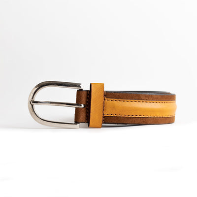 MonkStory Dual Color Classic Mens Belt - Brown / Tan