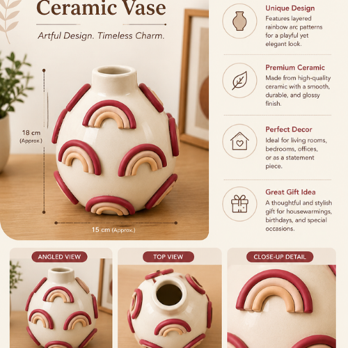 Regenbogen Freude – 3D Rainbow Ceramic Vase
