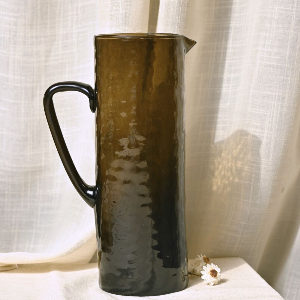 Muun Home Brown Textured Glass Pitcher
