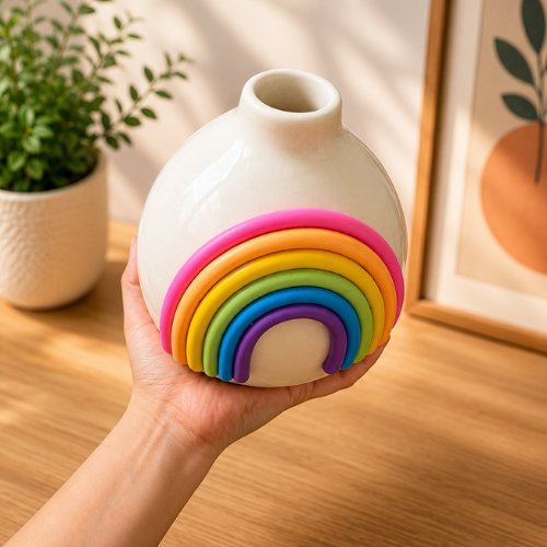 Arc-en-Ciel – Rainbow Arch Ceramic Vase