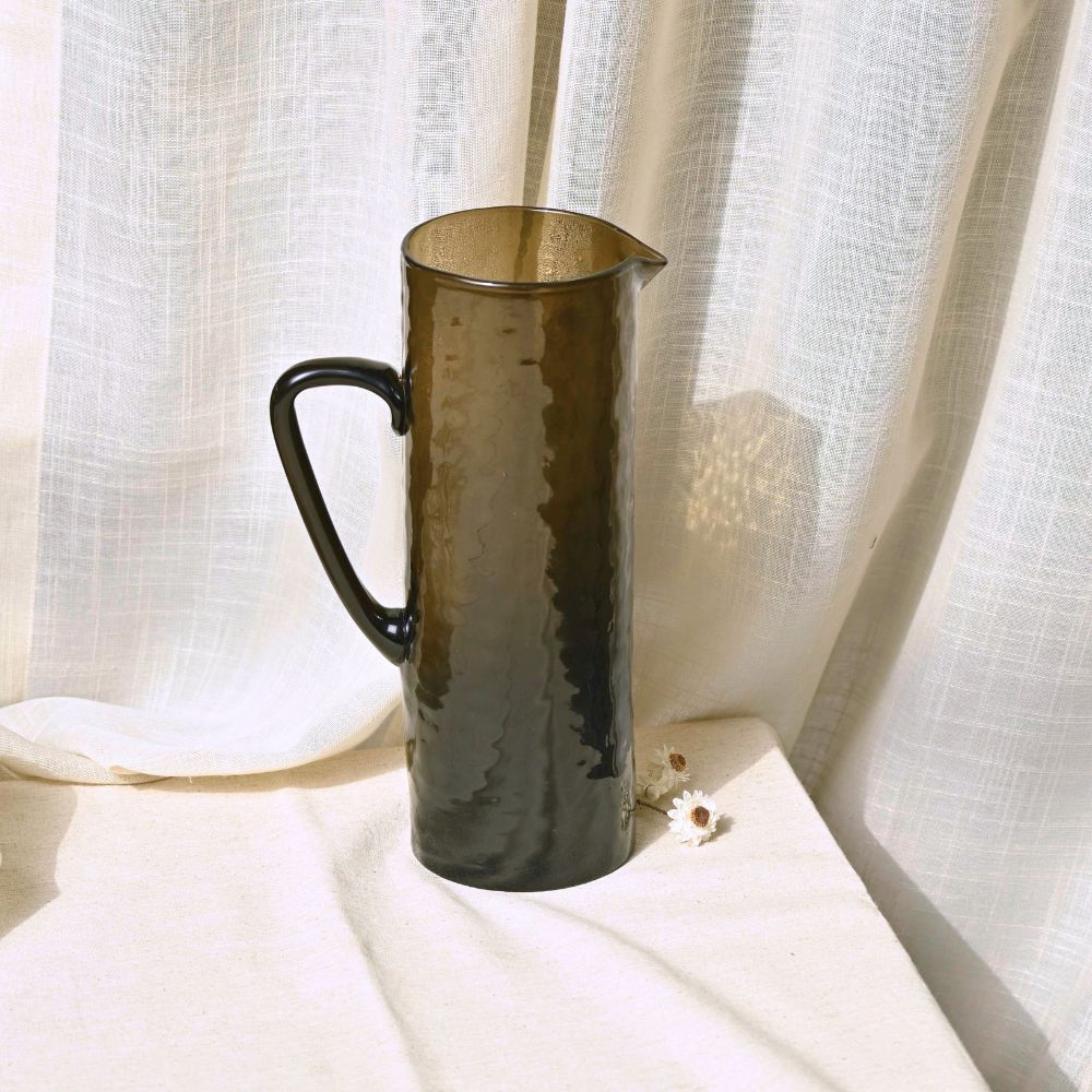 Muun Home Brown Textured Glass Pitcher