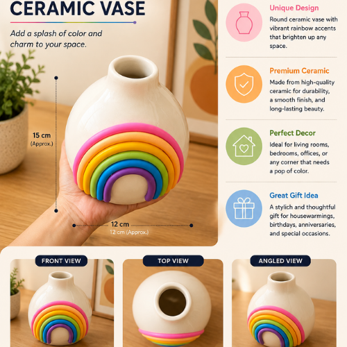 Arc-en-Ciel – Rainbow Arch Ceramic Vase