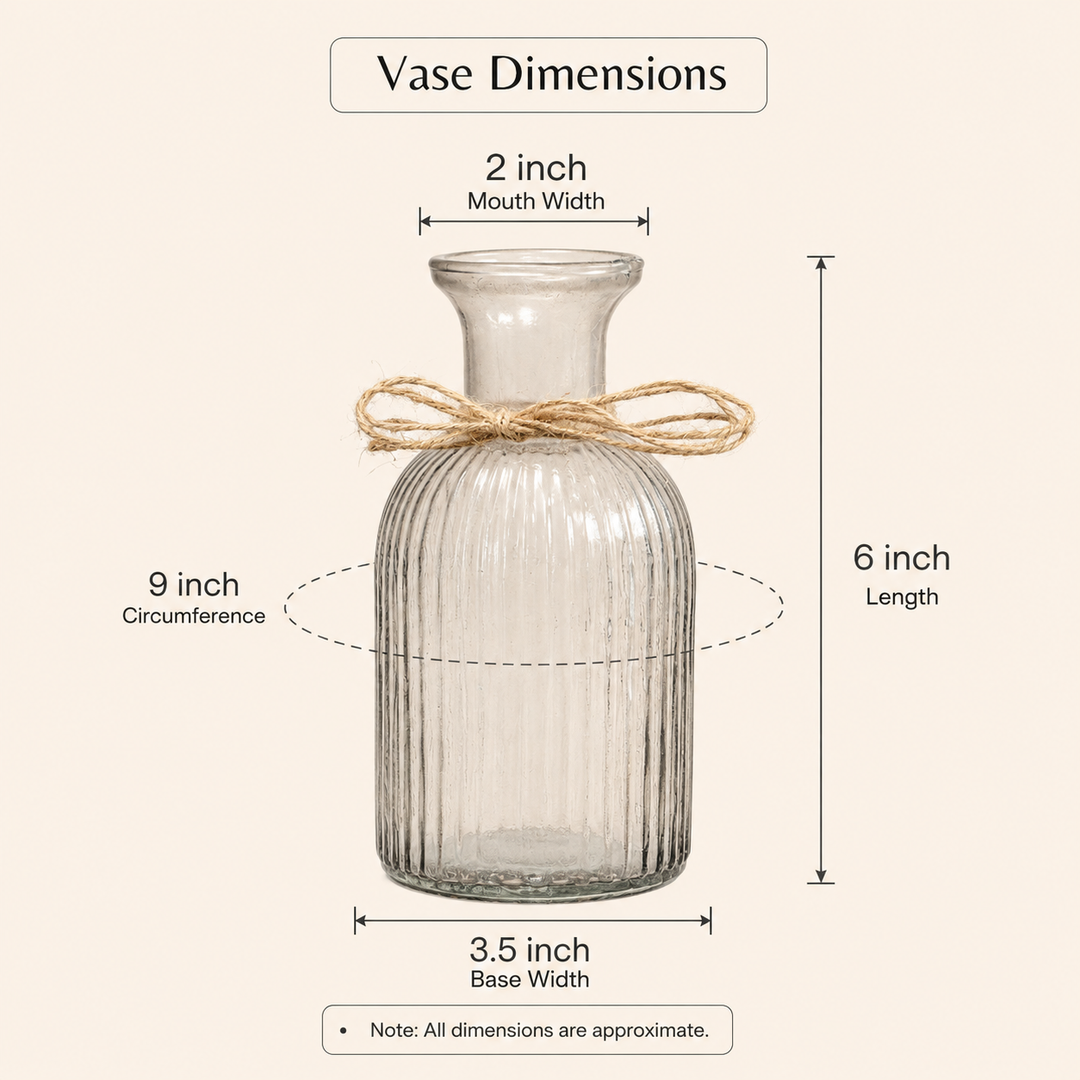 Crystal Bloom Clear Glass Vase with Dried Flowers | Modern Home Décor