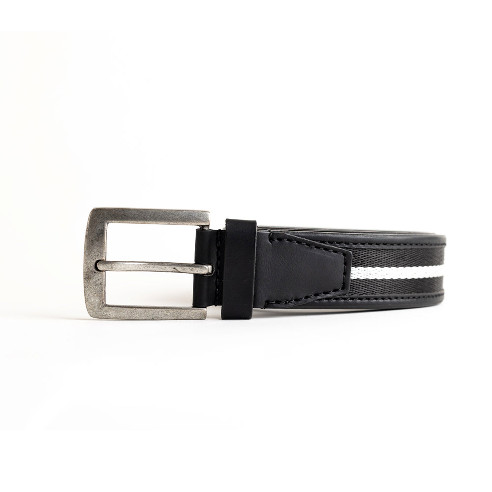 MonkStory Dual Color Classic Mens Belt - Black / White
