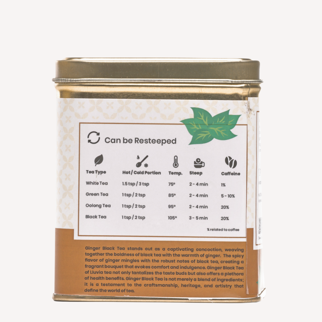 Lluvia Tea Ginger Black Tea - Immune Booster | Anti Inflammatory | Energy Boost (70 gm)
