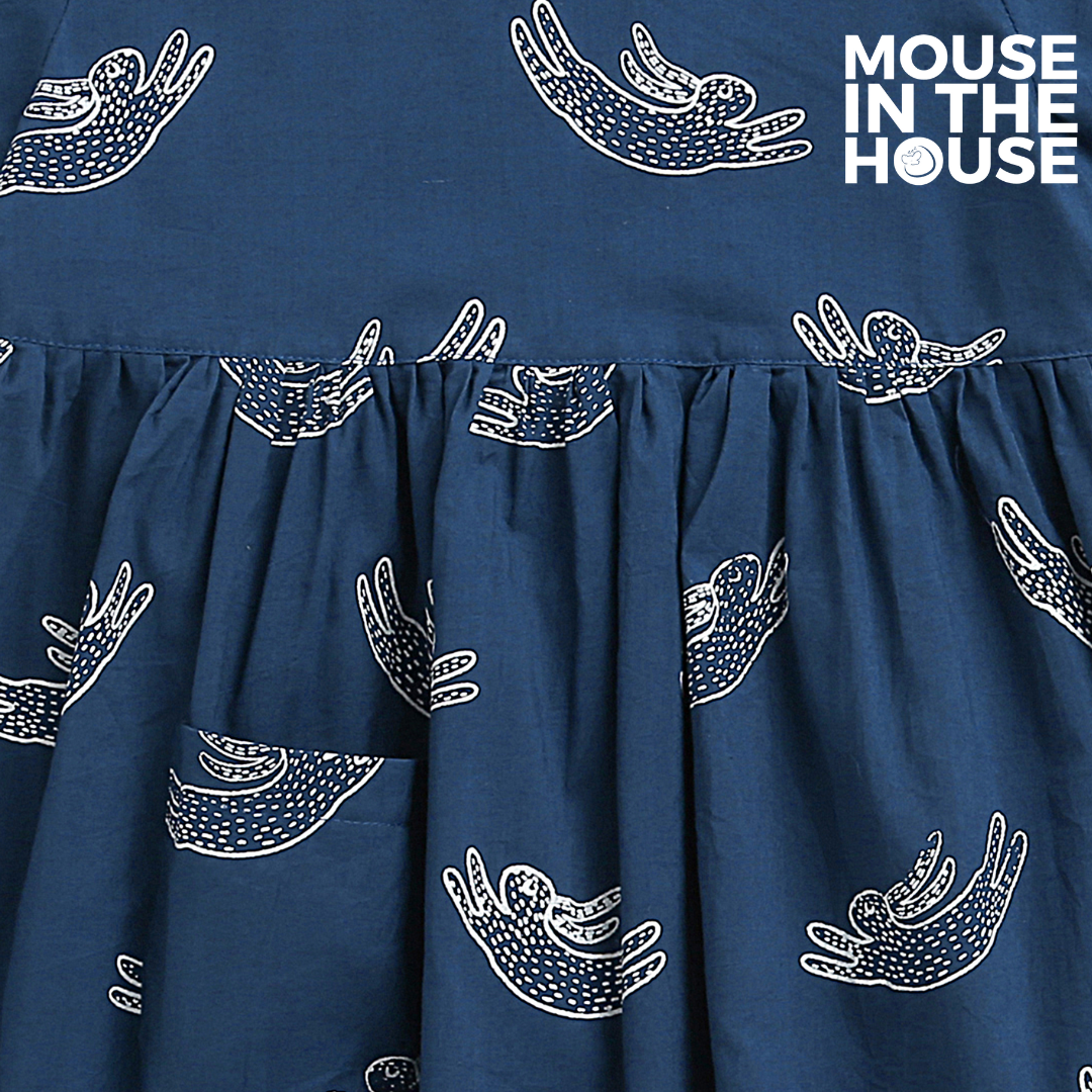 Mouse In The House A Fuzzy Rabbit - Cotton Dress (Blue)