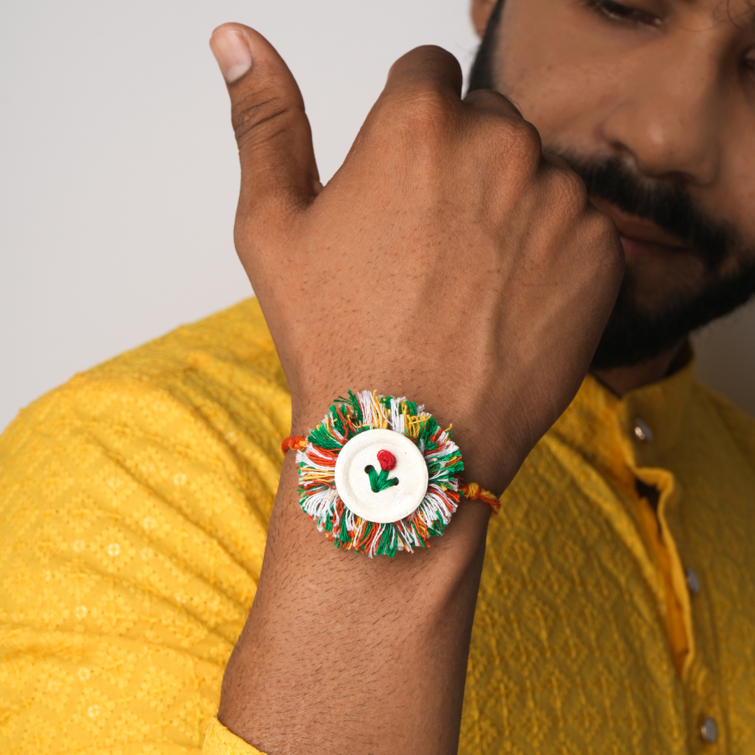 Ecokari Tricolor Bloom Handmade Plantable Rakhi