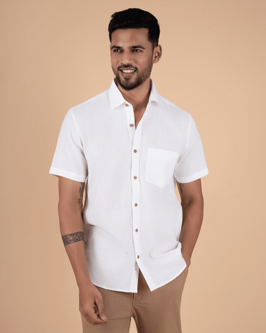 Elegant White Half Sleeve Shirt image