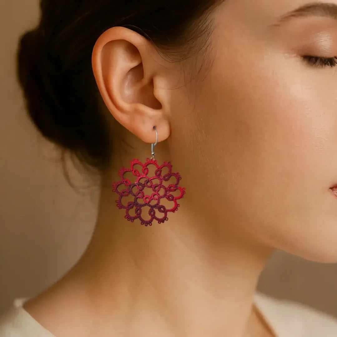 Knots To Nodes Wine Whisper Earrings