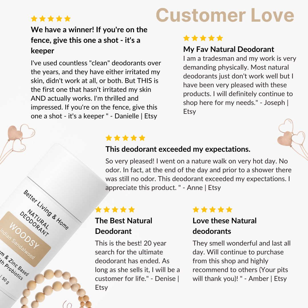 Betterliving And Home Woodsy - Indian Sandalwood Natural Deodorant Enriched With Magnesium & Probiotics