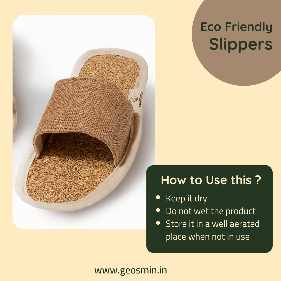 Geosmin Indoor slippers – loofah | open toe slidders (pack of 3)
