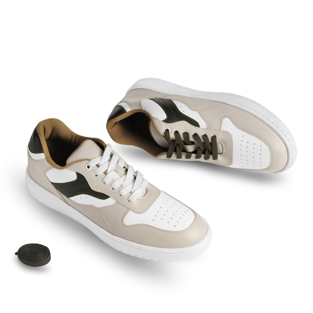 Ridge Olive And Beige Strap Sneakers