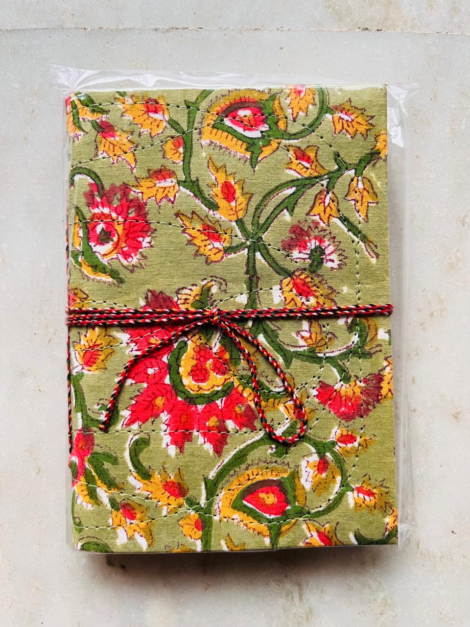 Handcrafted Fabric Diary | 18 × 13 cm | Peekaboo | Softbound with Strings