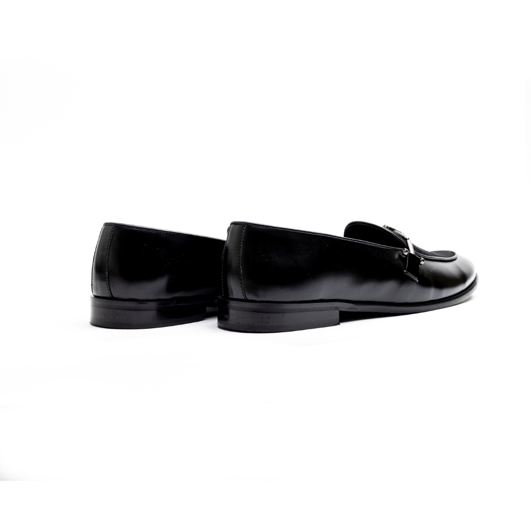 Monkstory Eclecta Side Buckle Slip Ons - Black/Black