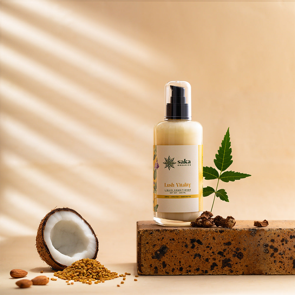Saka Organics - Lush Vitality | Handmade Liquid Conditioner with Frizz-Free Formula | Natural Hair Care for Normal Hair (200ml)