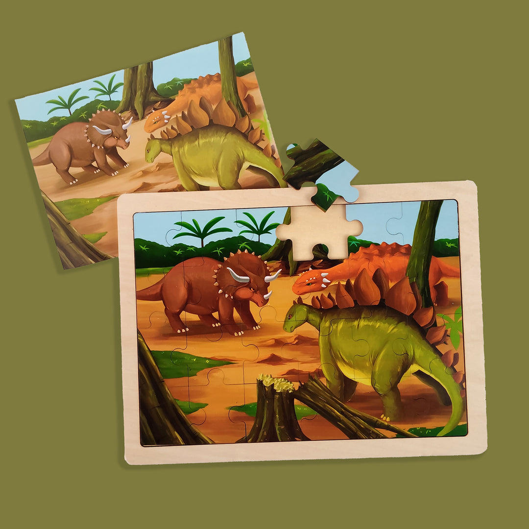 Wudly Toys Wooden Jigsaw Puzzle | Dinosaur, Ocean & Construction Themes