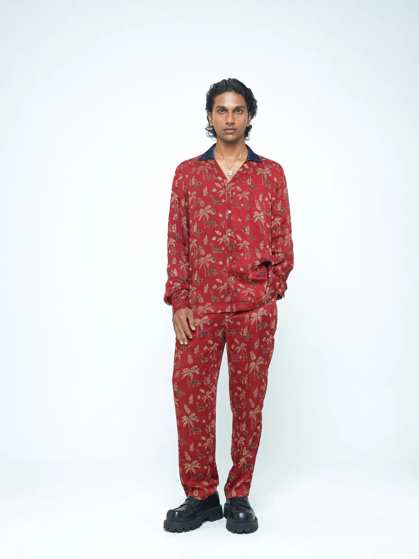 Anushé Pirani Wild T-Shirt Shirt | Ajrakh Print Modal | Rosewood, Men&