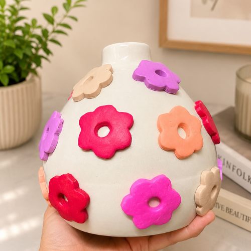 Jardin Colore – 3D Floral Ceramic Vase