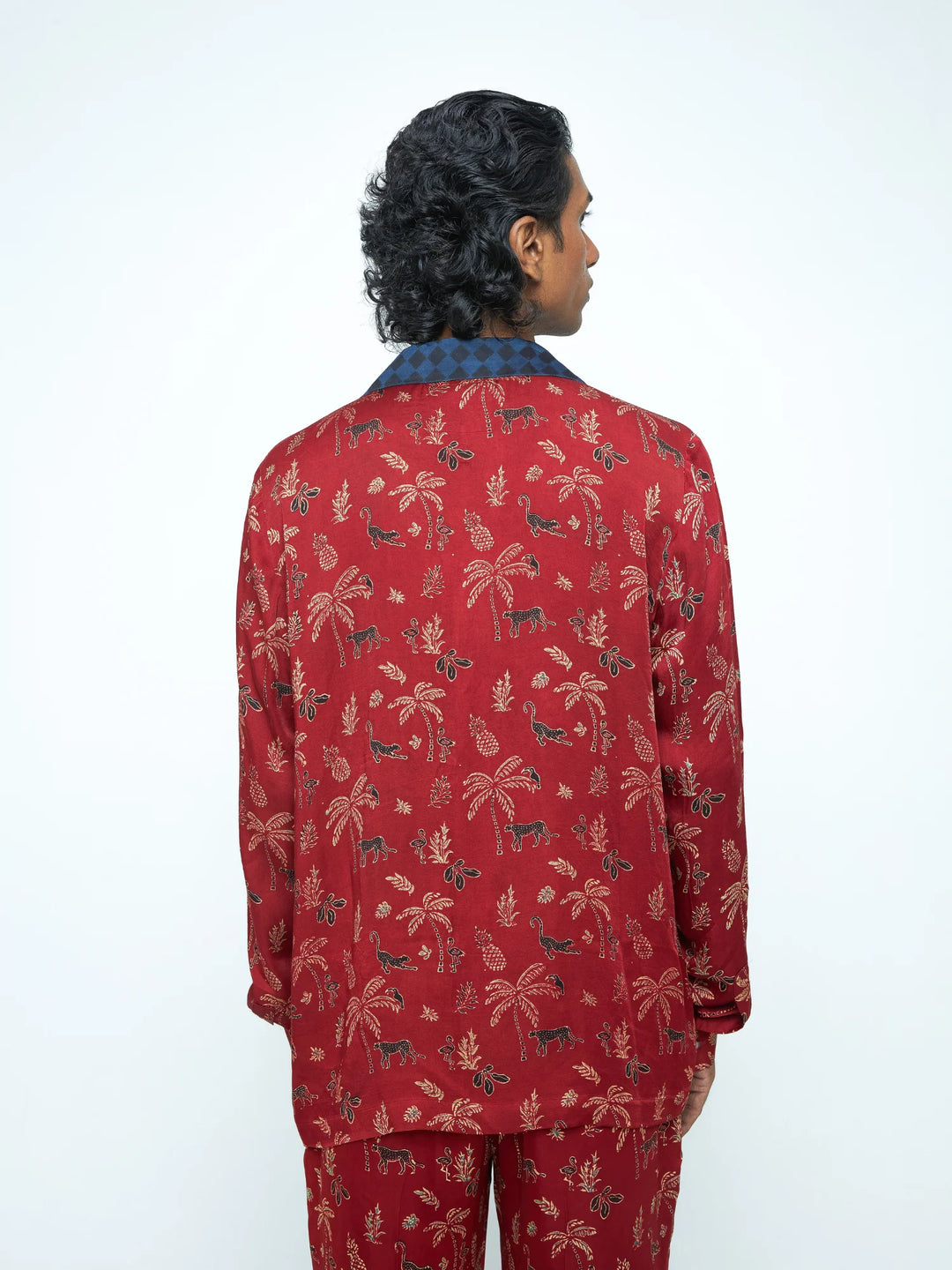 Anushé Pirani Wild T-Shirt Shirt | Ajrakh Print Modal | Rosewood, Men&