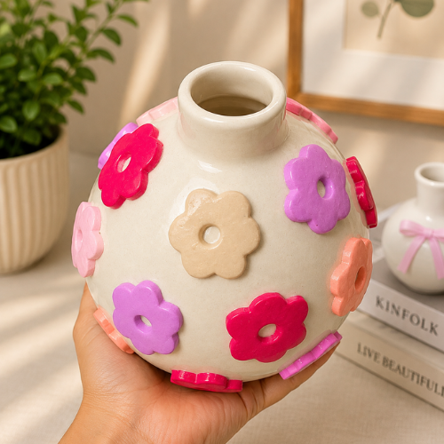 Jardin Colore – 3D Floral Ceramic Vase