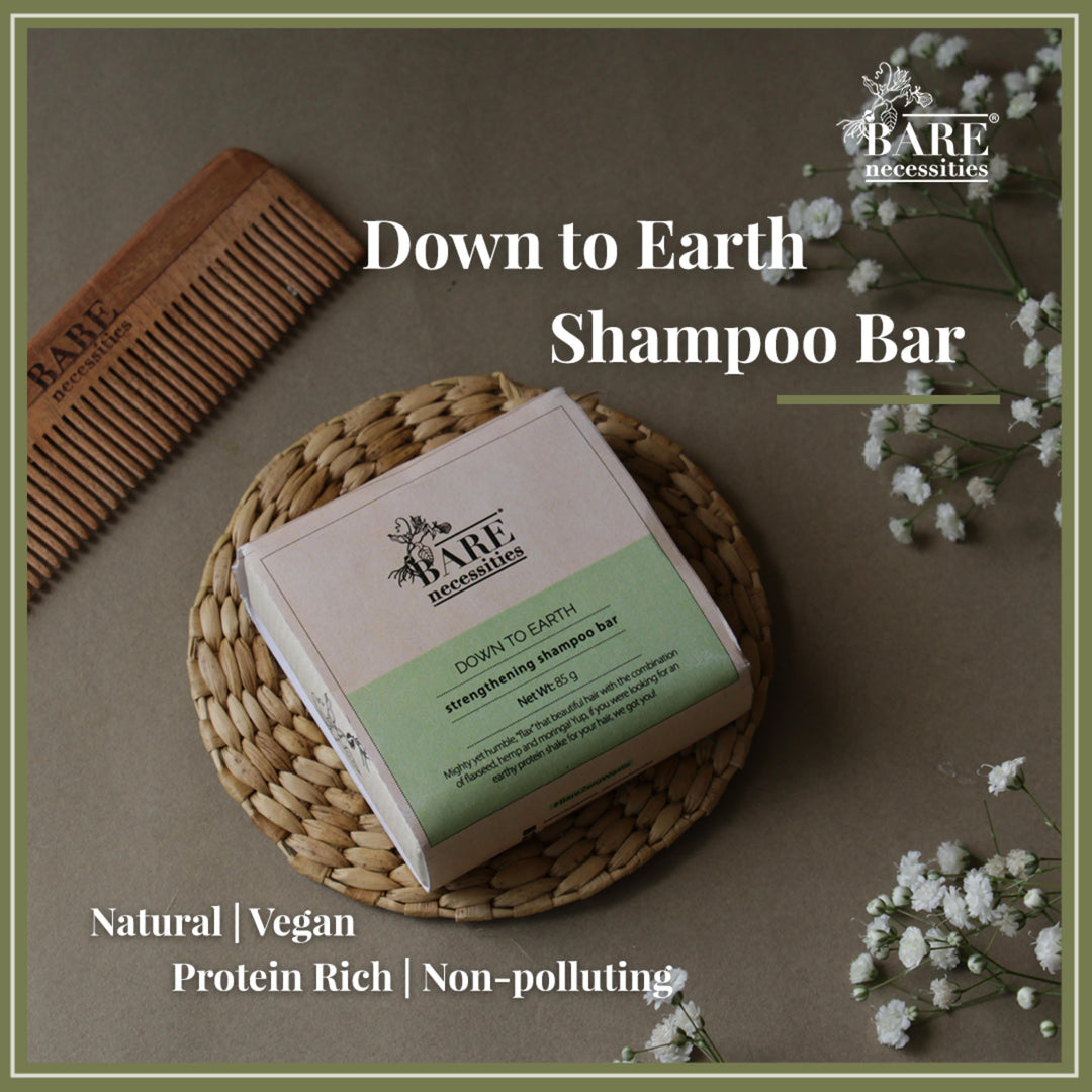Bare Necessities Down to Earth anti hairfall shampoo bar for all hair types - 85g