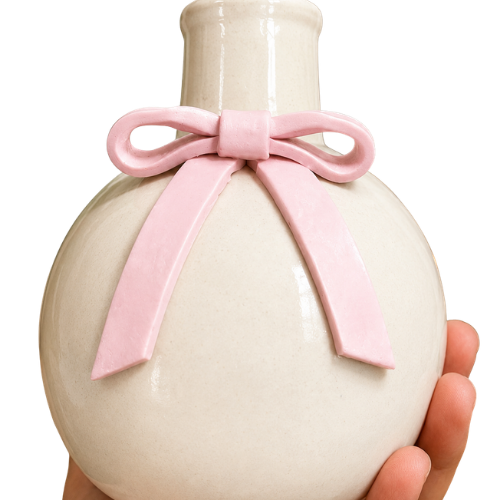 Noeud Rose – 3D Pink Bow Ceramic Vase