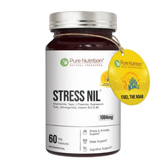 Pure Nutrition Stress Nil Herbal Relaxation & Sleep Support Supplement with Ashwagandha, L-Theanine, Chamomile & Magnesium  | 60 Veg Capsules