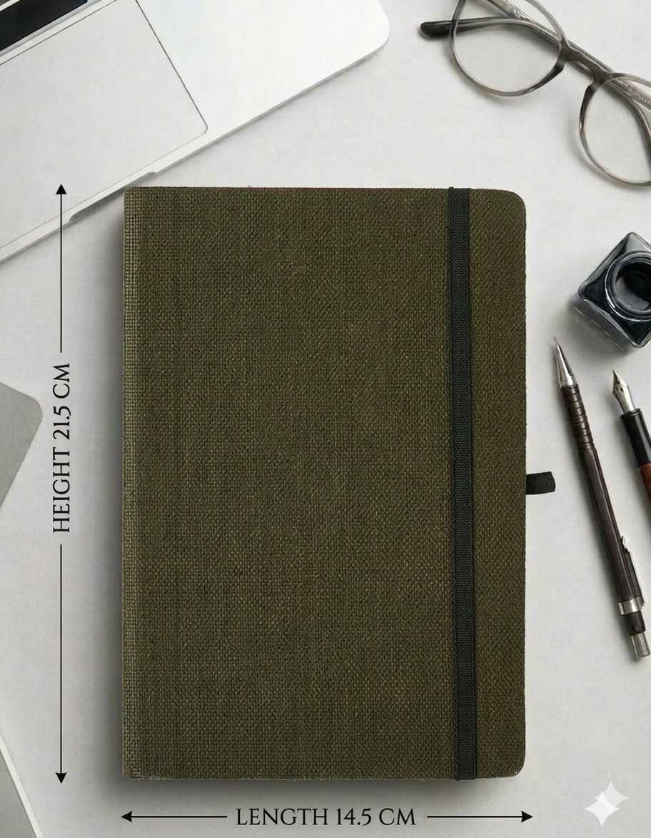 The Label Gaia Gift Set: Elastic loop Diary, Pen & Bottle | Hemp