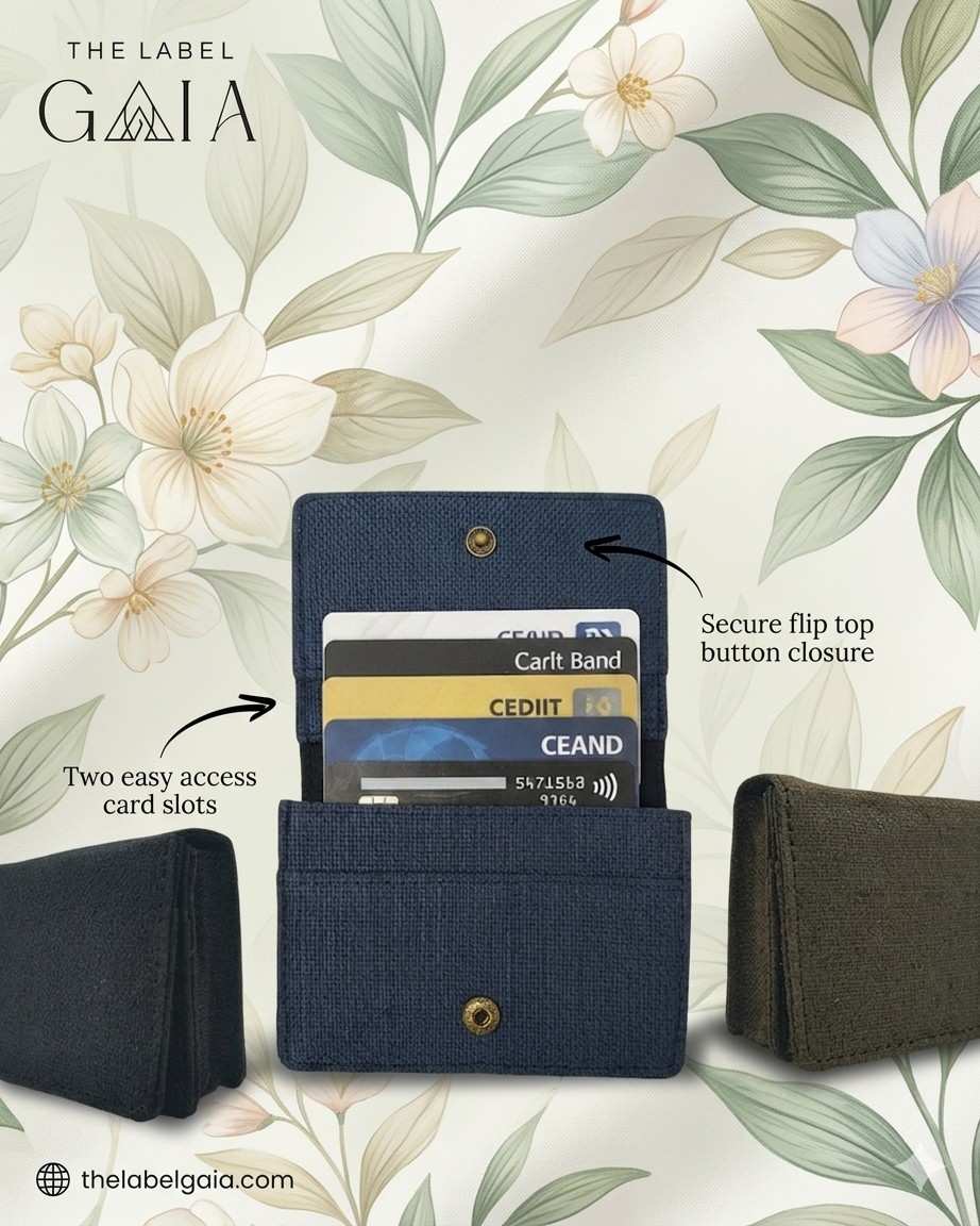 The Label Gaia Executive Gift Set | Hemp Diary, Money Clip & Card Holder