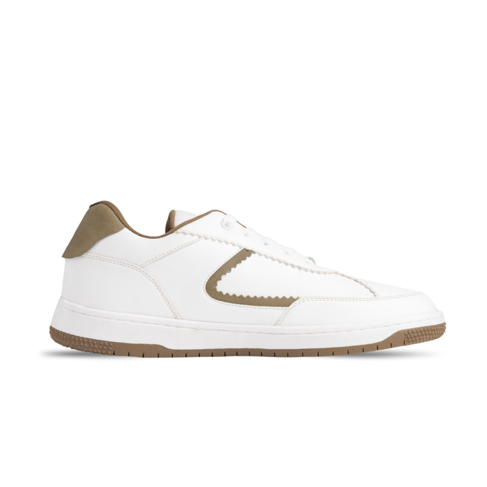 Flaire-Beige Textured Lace-Up Sneakers