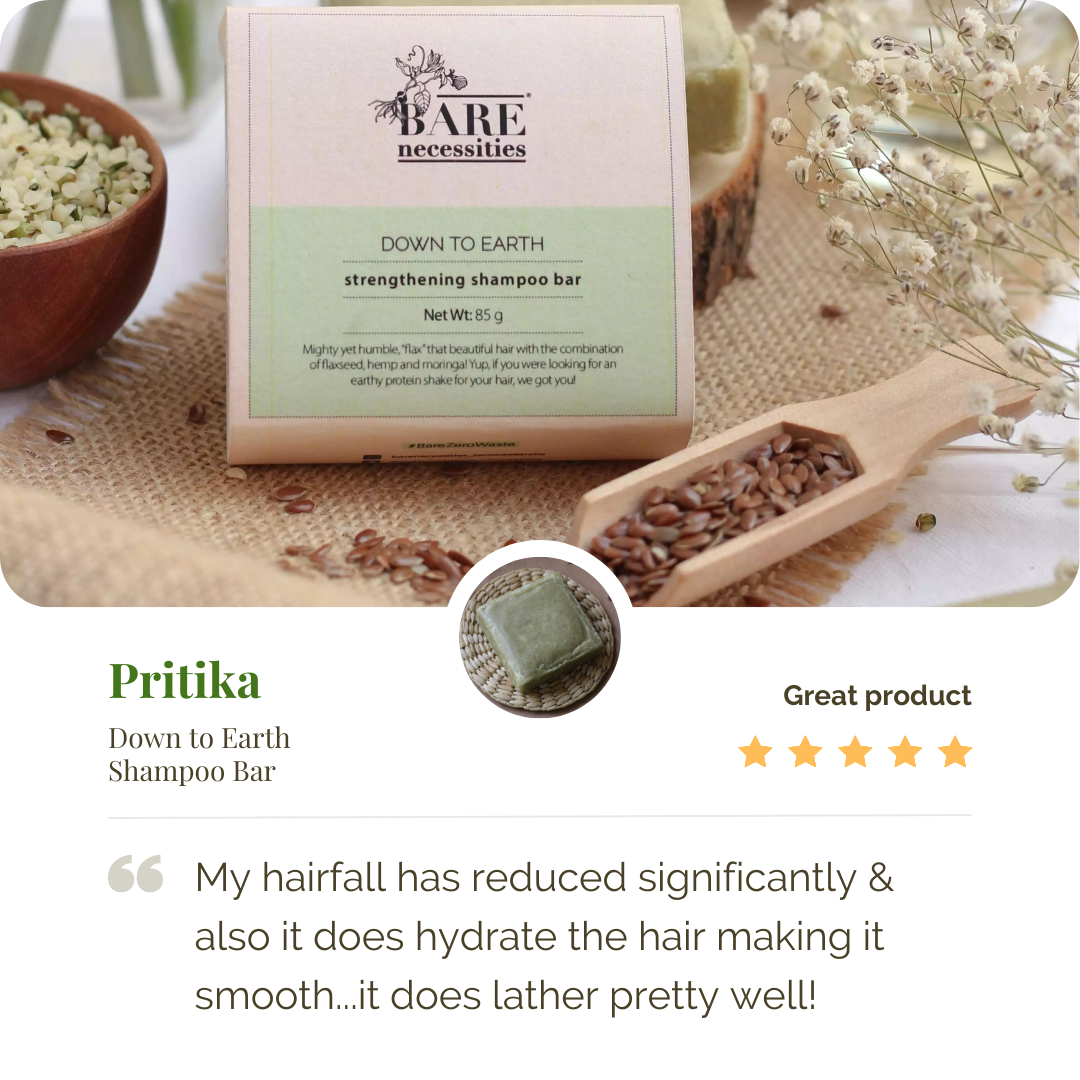 Bare Necessities Down to Earth anti hairfall shampoo bar for all hair types - 85g