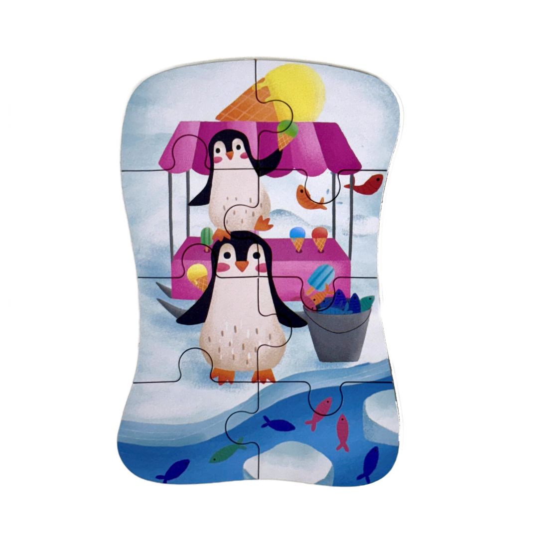 Wudly Wooden Progressive Puzzle Metal Box Polar animal
