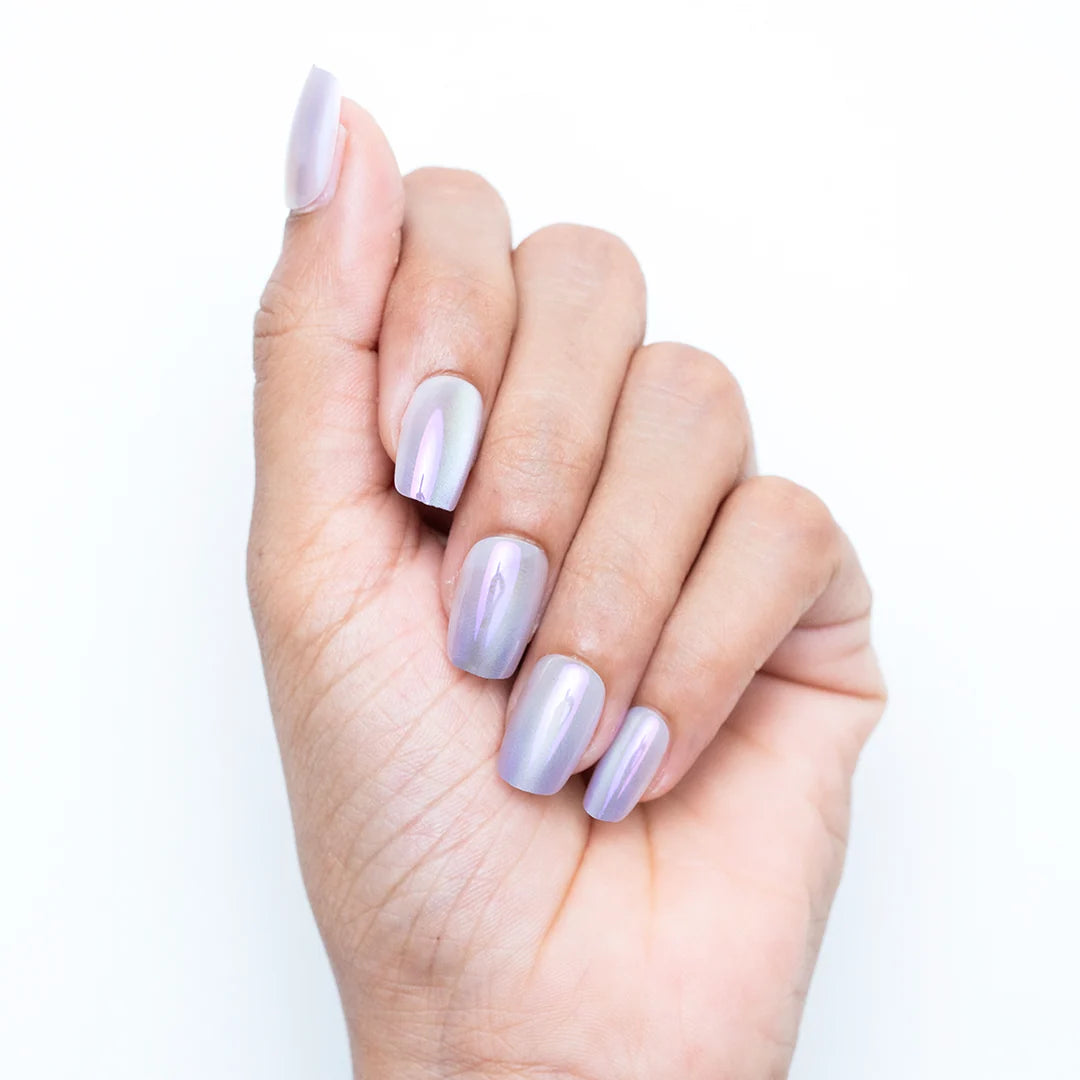 Gush Beauty Pearl Crystals | Medium Square, Press-On Nails