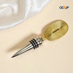 Pravaah Ekaantrik Brass Wine Cork | Made in Solid Brass