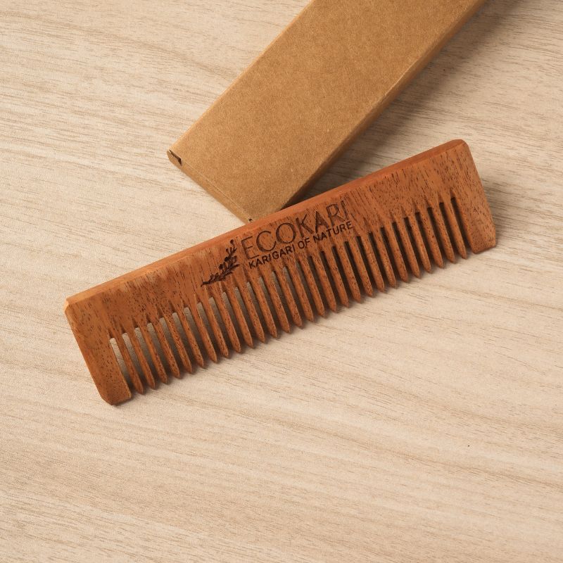 Ecokari Natural Neem Wooden Combs Set (3 pcs)