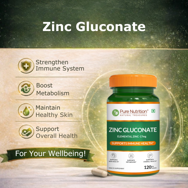 Zinc Gluconate 17mg Immunity, Metabolism & Skin Support