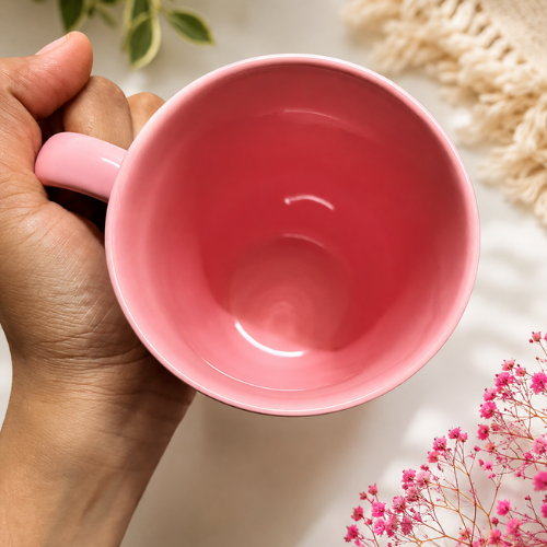 Bisou Rose – 3D Pink Kiss Ceramic Mug