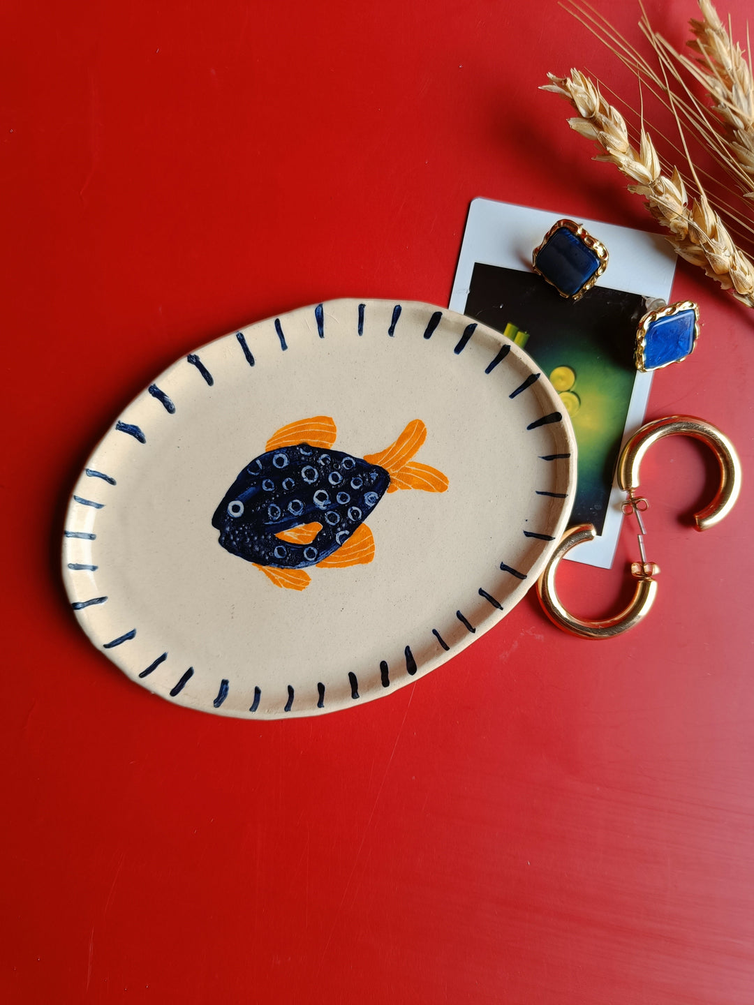 Fish & Flow Ceramic Tray - Studio Pottery