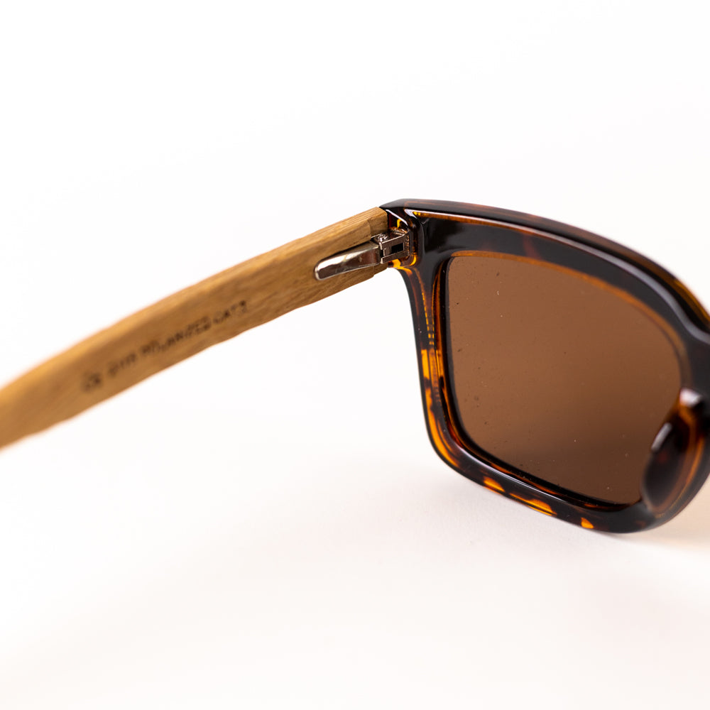 Monkstory MonkStory Woody Wood+Acetate Unisex Sunglasses - Brown Lens