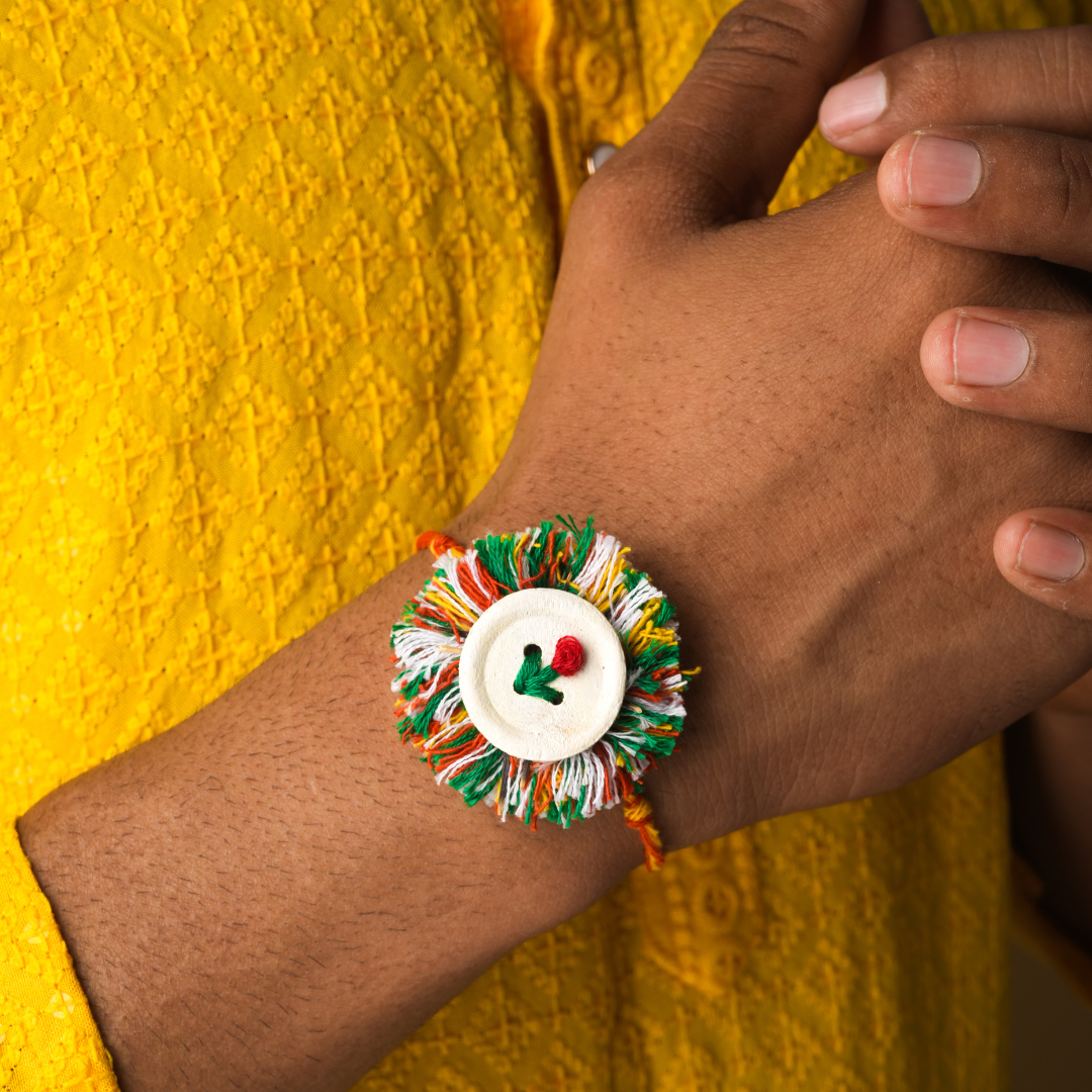 Ecokari Tricolor Bloom Handmade Plantable Rakhi