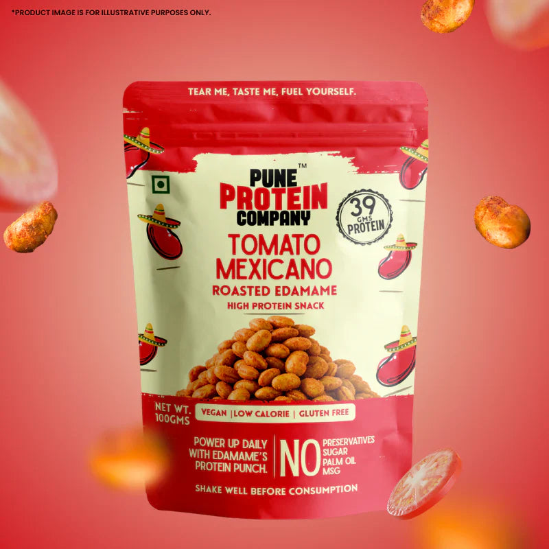 Pune Protein Company Tomato Mexicano Roasted Edamame | 39g Protein